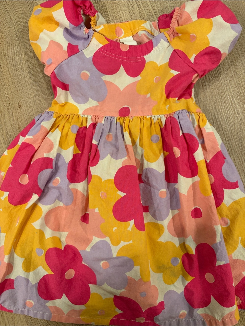 Harper Canyon Girls Pink & Yellow Floral Cotton Dress 2T